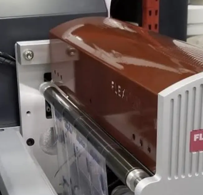 Label converting machinery with inline inspection system