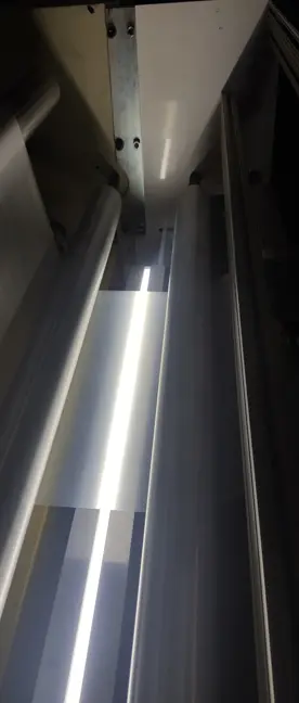 Plastic film manufacturing with line scan inspection system